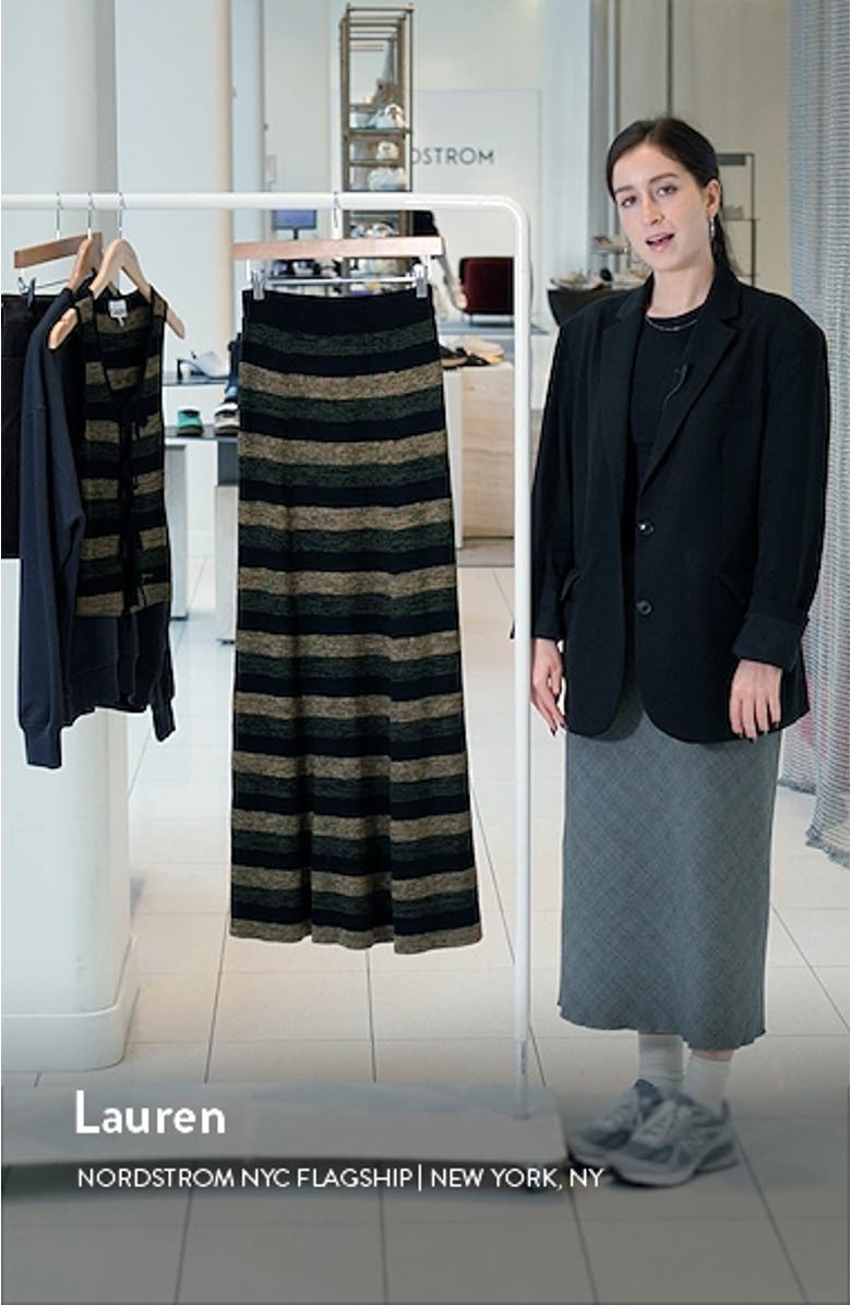Stripe Merino Wool Maxi Skirt, sales video thumbnail