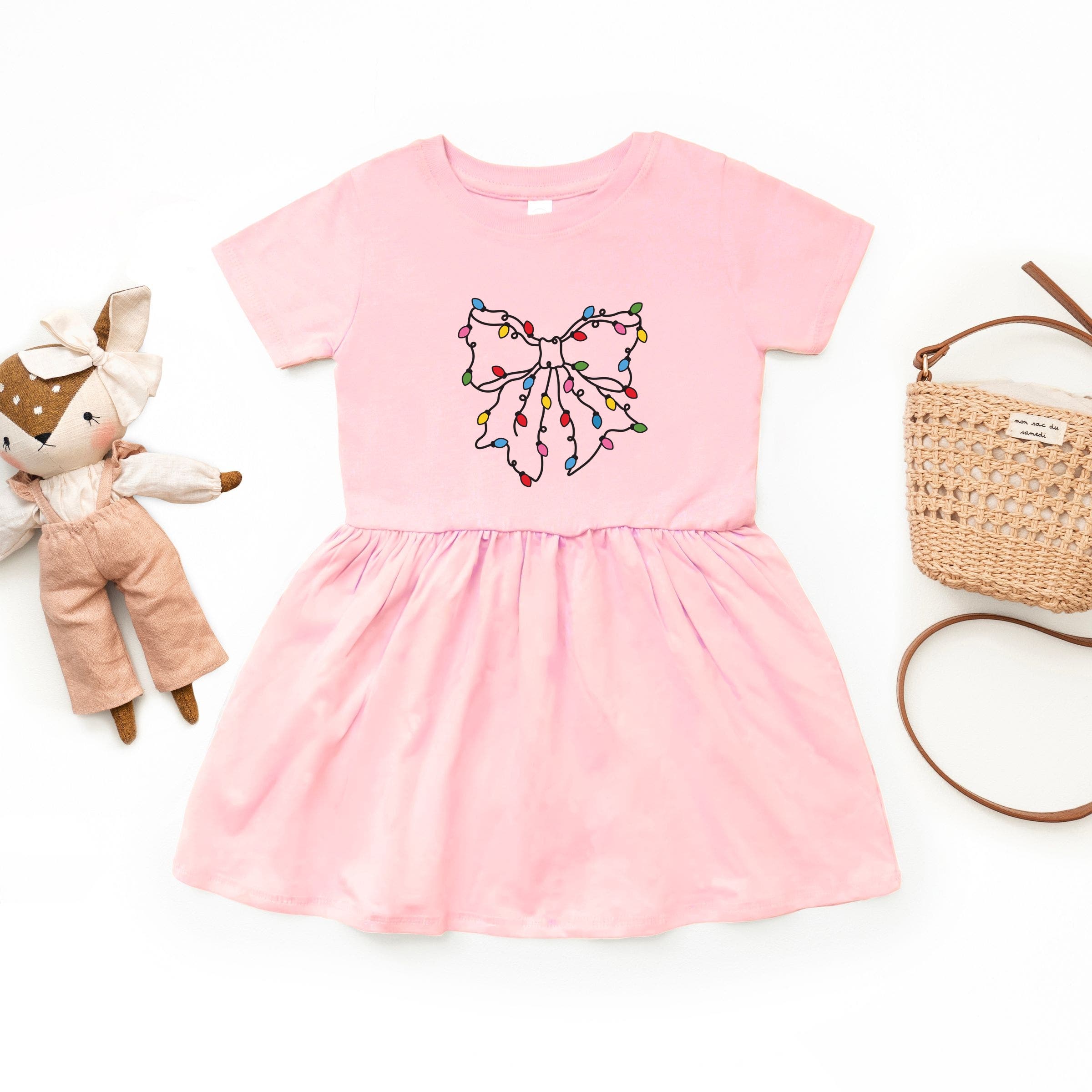 The Juniper Shop Christmas Light Bow Dress (toddler) | Nordstrom