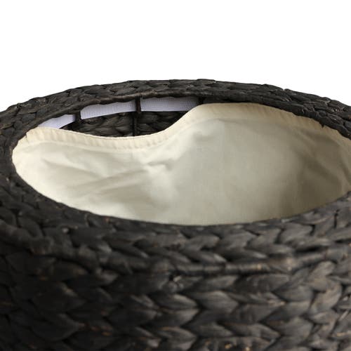 Happimess Addie 17.72" Modern Coastal Handwoven Water Hyacinth Storage Ottoman With Lid