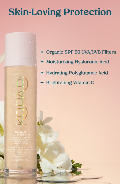Kopari Sunglaze Sheer Setting Mist Sunscreen Spf 50 In No Color