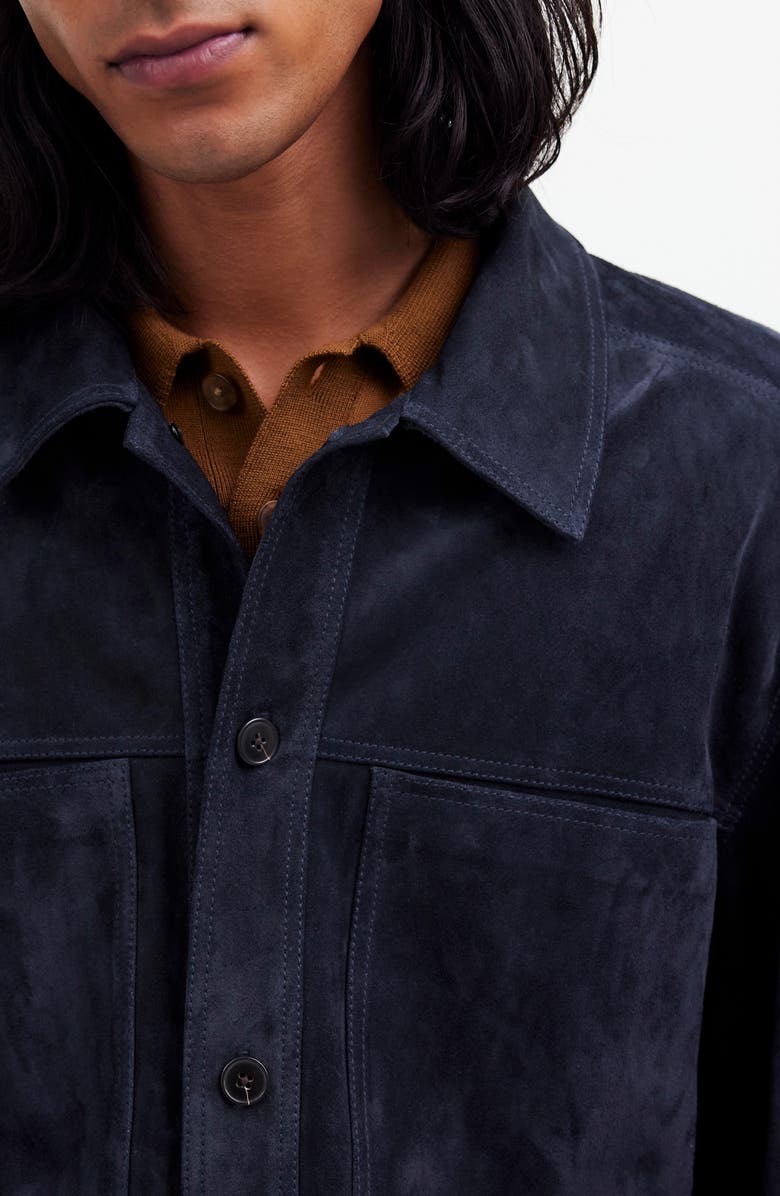 Madewell Boxy Suede Shirt Jacket, Alternate, color, Dark Indigo