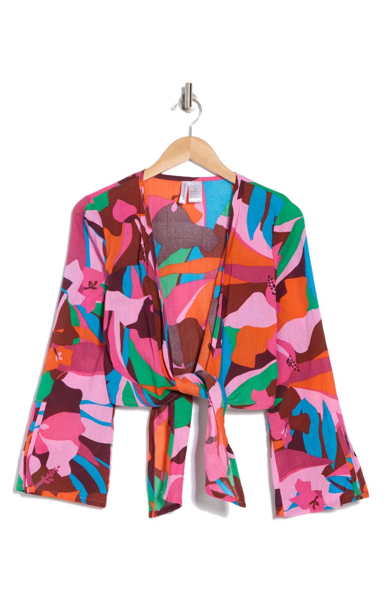 Sanctuary Front Tie Cover-Up Shirt, Alternate, color, 