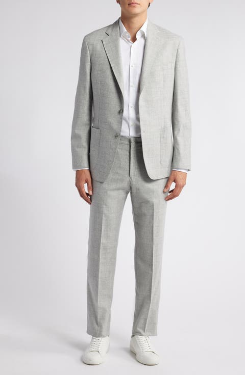 Iker Slim Fit windowpane Plaid Wool & Cashmere Suit