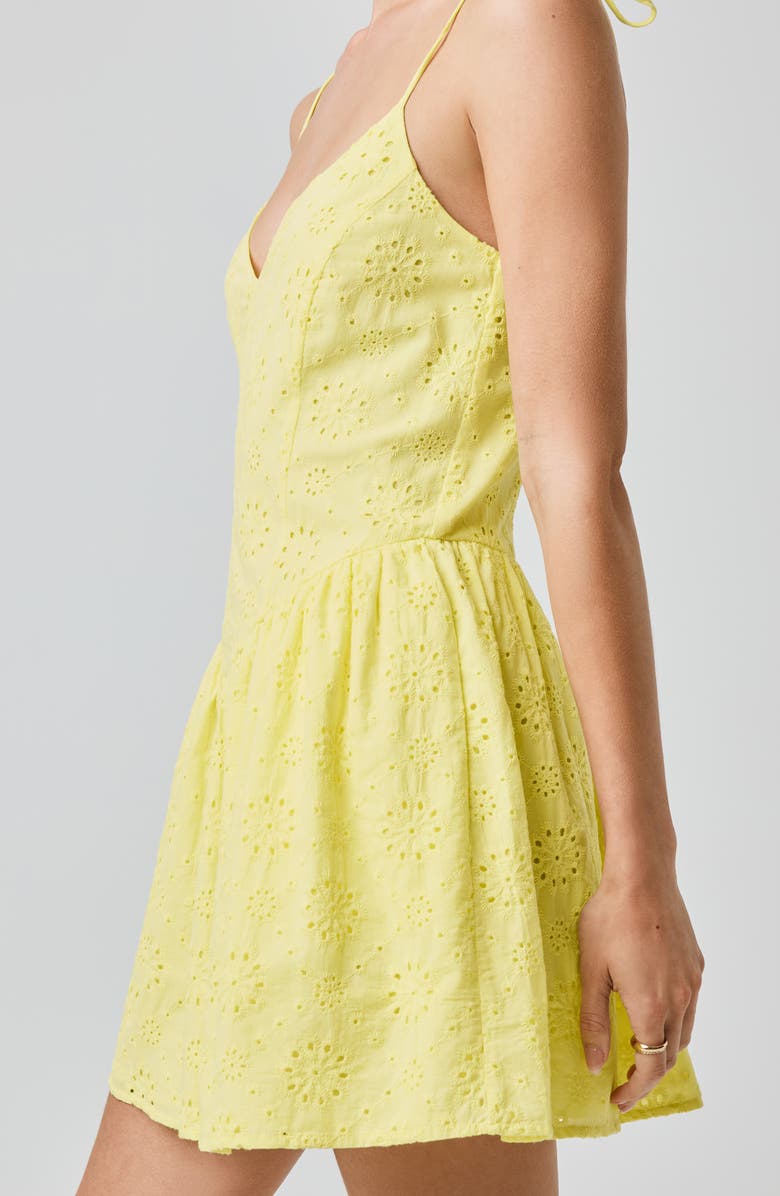 Florence by Mills Eyelet Cotton Mini Sundress, Alternate, color, Yellow Iris