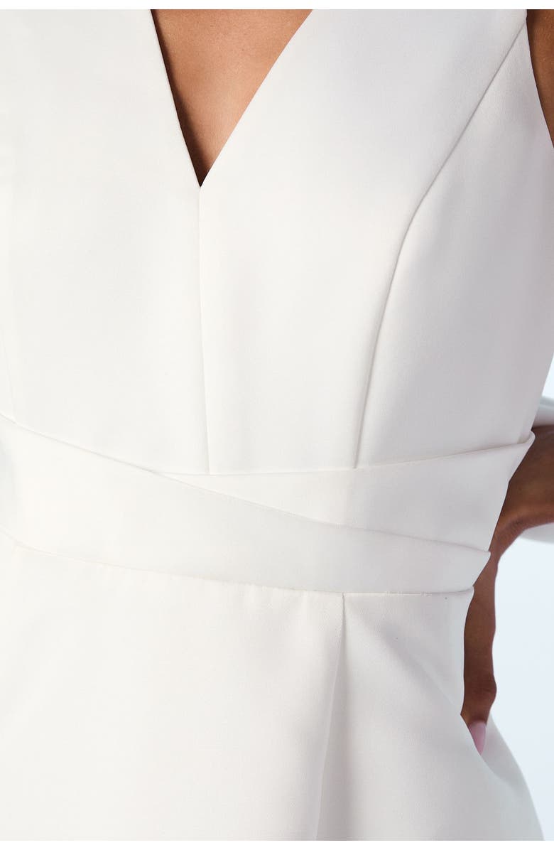 Coast Satin Plunge Maxi Wedding Dress, Alternate, color, Ivory