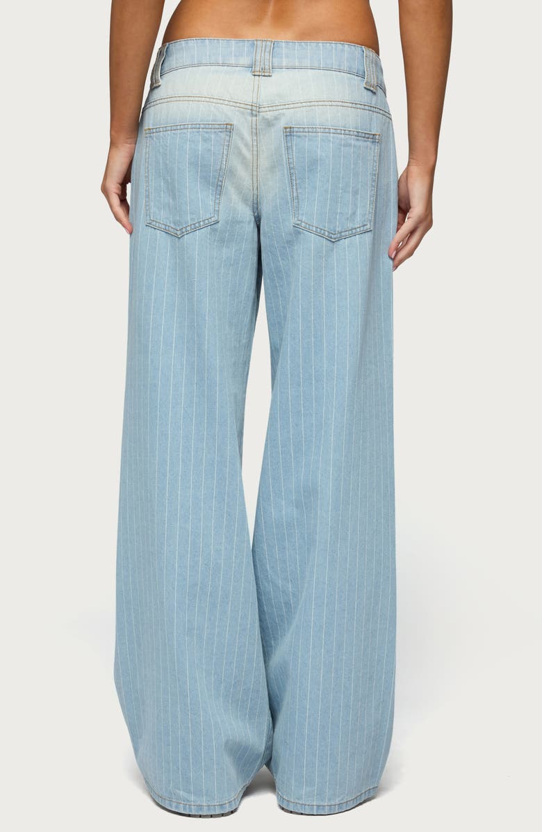 EDIKTED Cory Stripe Low Rise Wide Leg Jeans, Alternate, color, Light-Blue