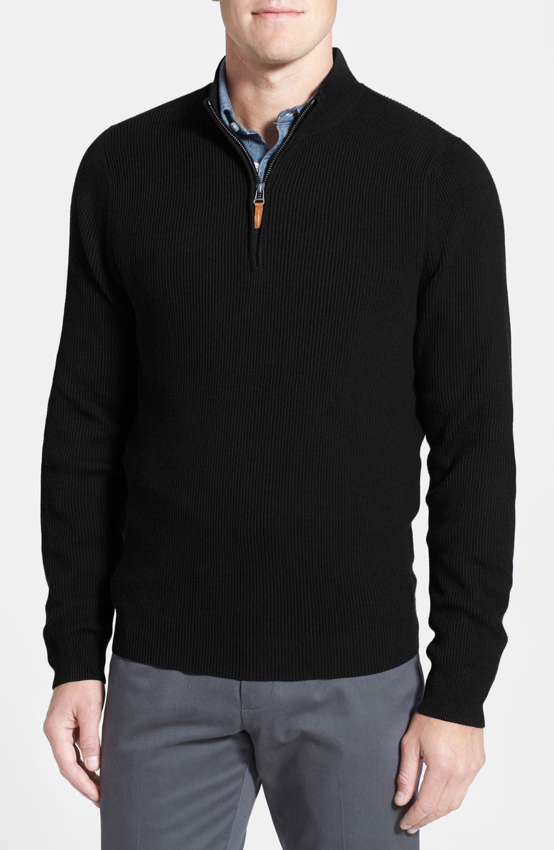 NORDSTROM MEN'S SHOP Cotton & Cashmere Rib Knit Sweater, Main, color, 