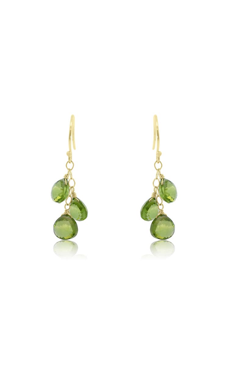 The Lovery Fine Jewelry Peridot Bead Dangle Earrings, Alternate, color, Peridot
