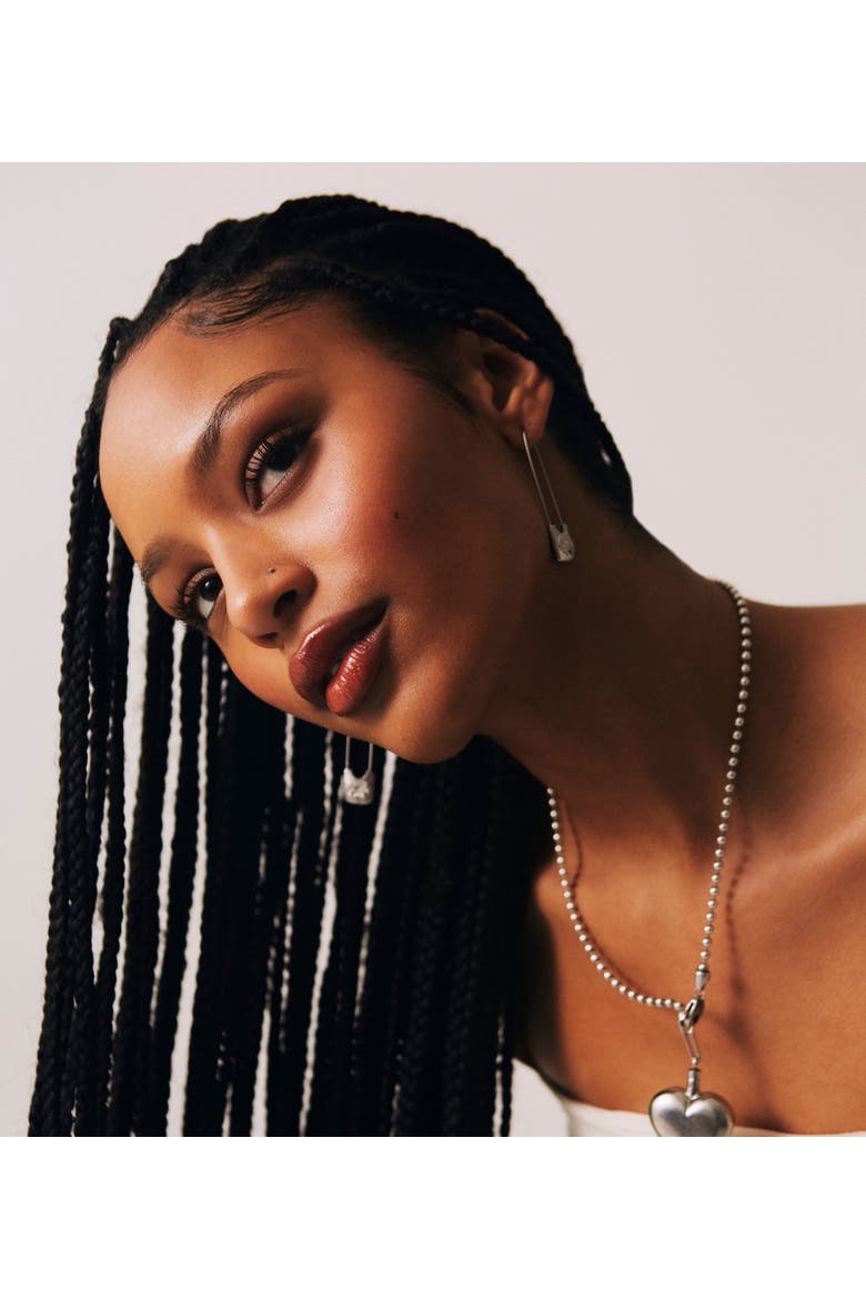 Silver Safety Pin Earrings, Alternate, color, Silver