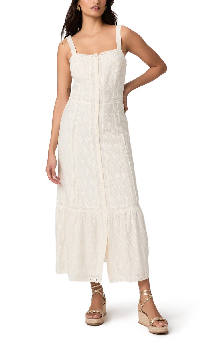 PAIGE Kelli Lace Sleeveless Maxi Dress, Main, color, Antique White