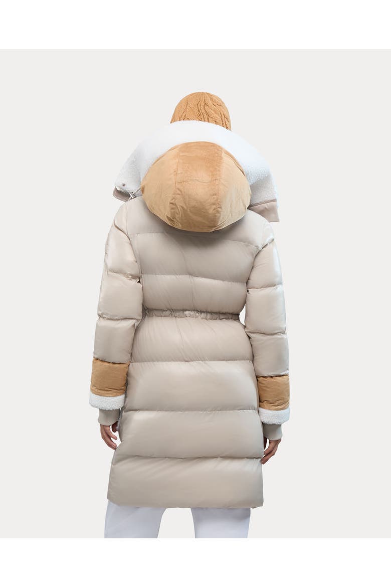 Malet Puffer Parka with Mixed Media Detailing, Alternate, color, Stone