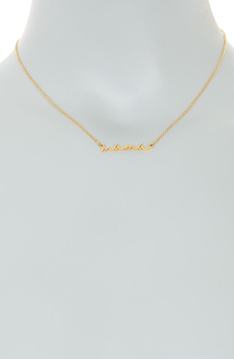 Adornia Water Resistant Cursive Mama Script Necklace, Alternate, color, Yellow