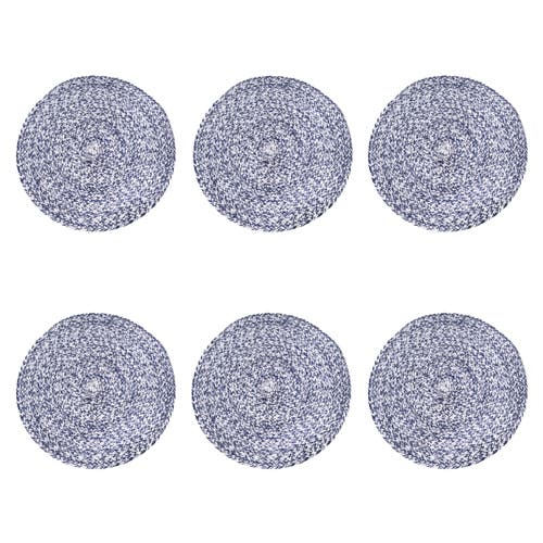 C & F Home C&f Home Braided Round Placemats Sets Of 6 Collection In Blue