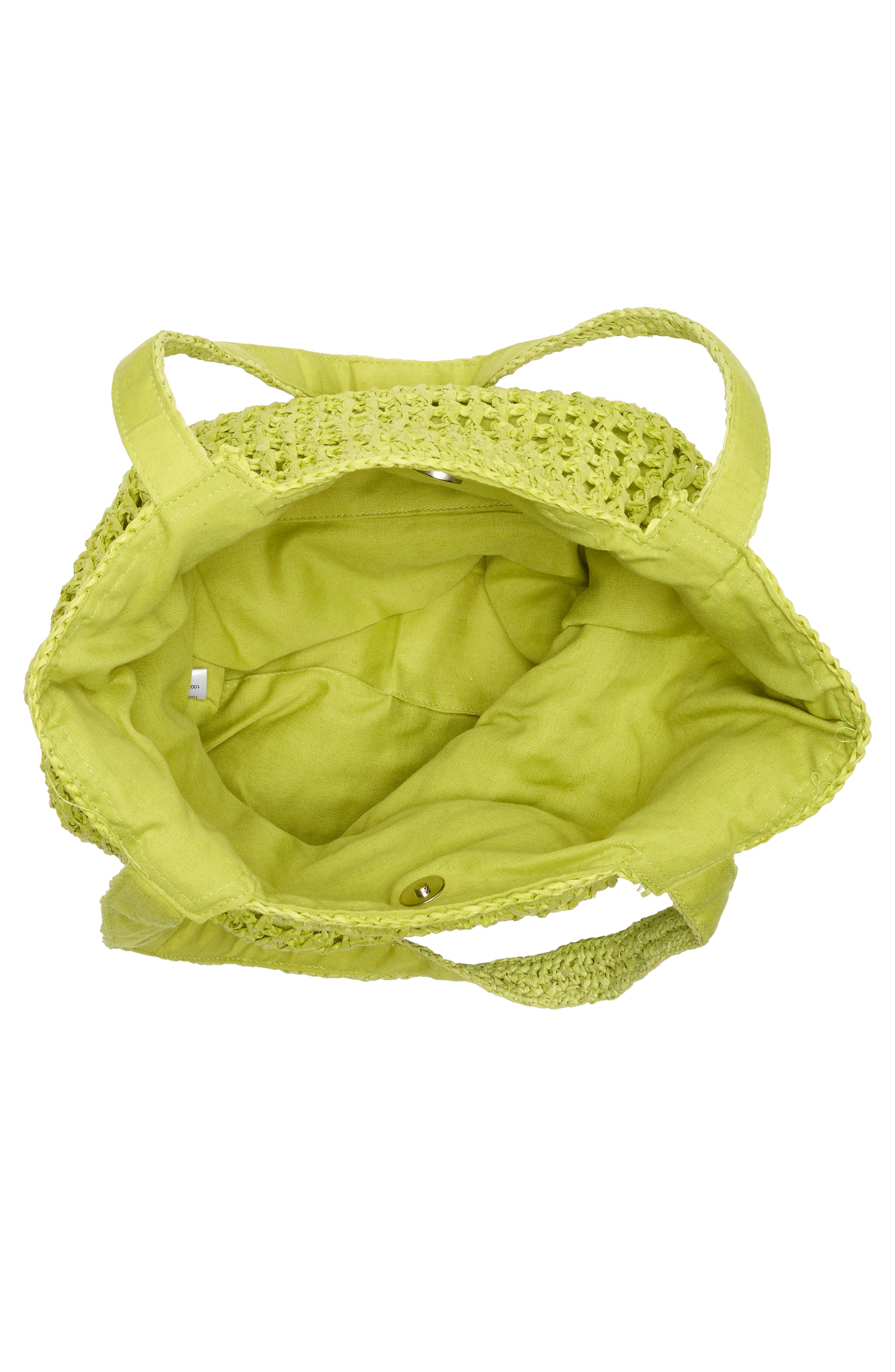 Straw Tote Bag, Alternate, color, GREEN