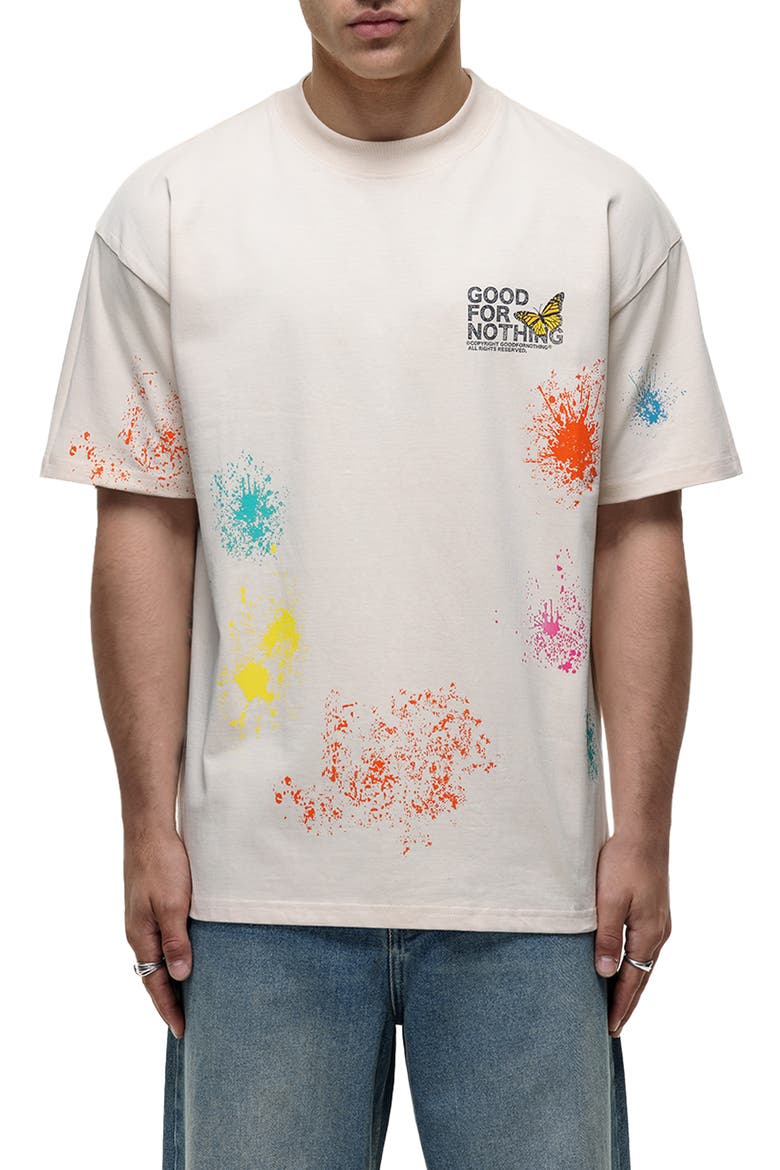 Pigment Paint Cream T-shirt, Main, color, Cream