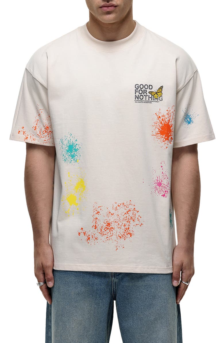 Good For Nothing Pigment Paint Cream T-shirt, Main, color, Cream