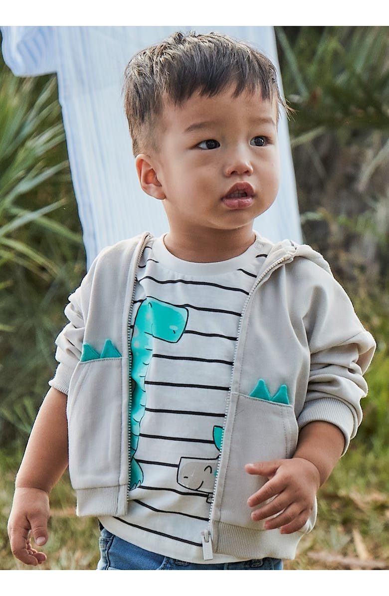 Mayoral Striped Dinosaur T-Shirt, Alternate, color, 