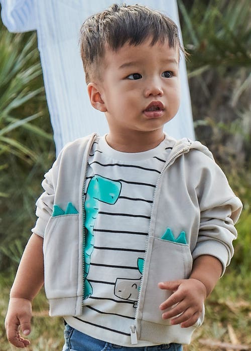 Mayoral Striped Dinosaur T-shirt In Teal