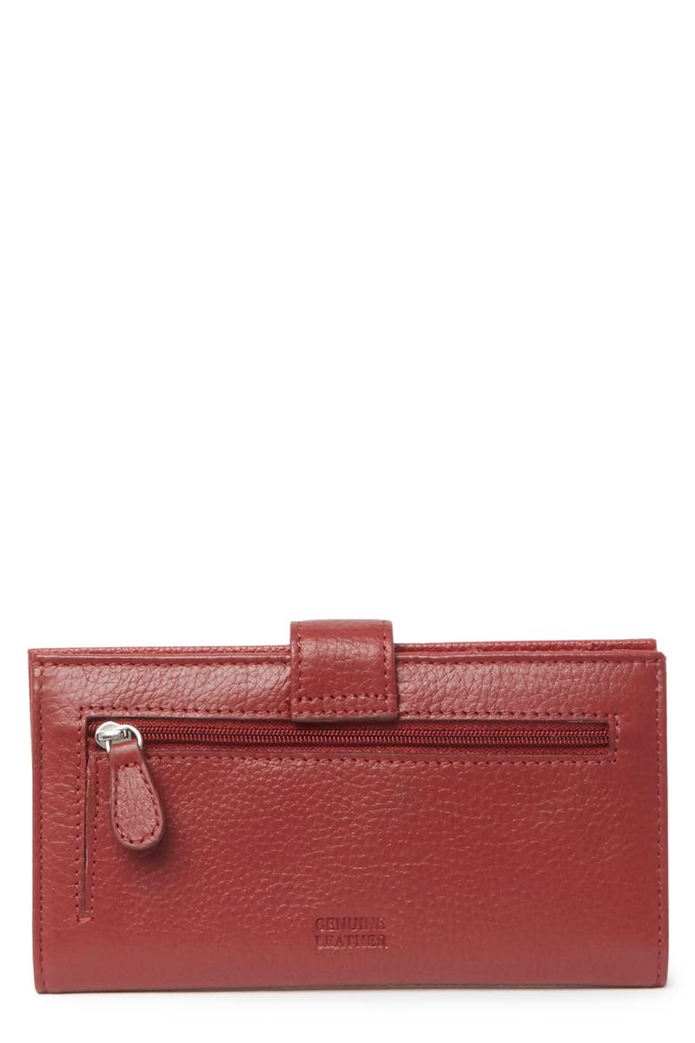 Slim Leather Clutch Continental Wallet, Alternate, color, 05N-RED