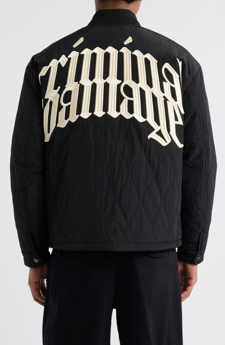 CRIMINAL DAMAGE 3D Logo Quilted Jacket, Alternate, color, Black