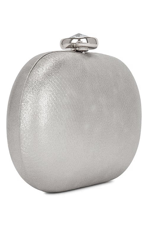Olga Berg Marta Metallic Clutch In Silver