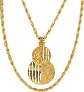 MADISON BEVERLY HILLS Vintage Modernist Gold-Tone Intertwining "S" Pendant Necklace