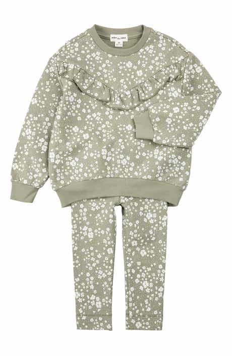 MILES THE LABEL Floral Ruffle Sweatshirt & Leggings Set