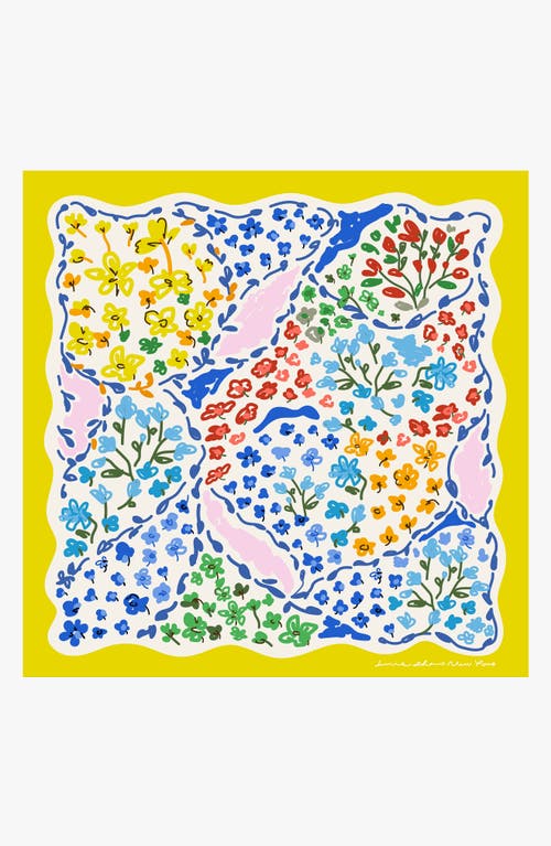Jessie Zhao New York Yellow Garden Double Sided Silk Scarf In Yellow