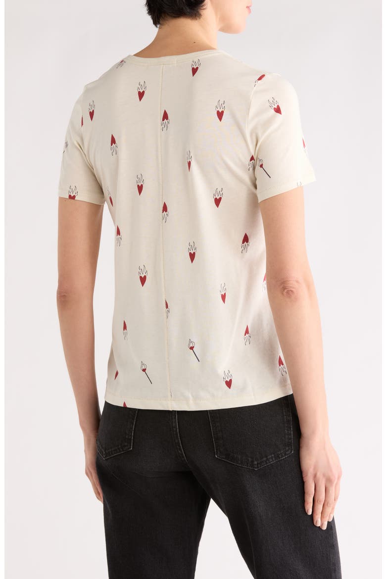 Flame Heart Graphic T-Shirt, Alternate, color, IVORY