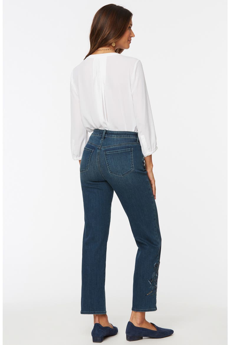 Embroidered Relaxed Ankle Straight Leg Jeans, Alternate, color, CLEAN REVERENCE