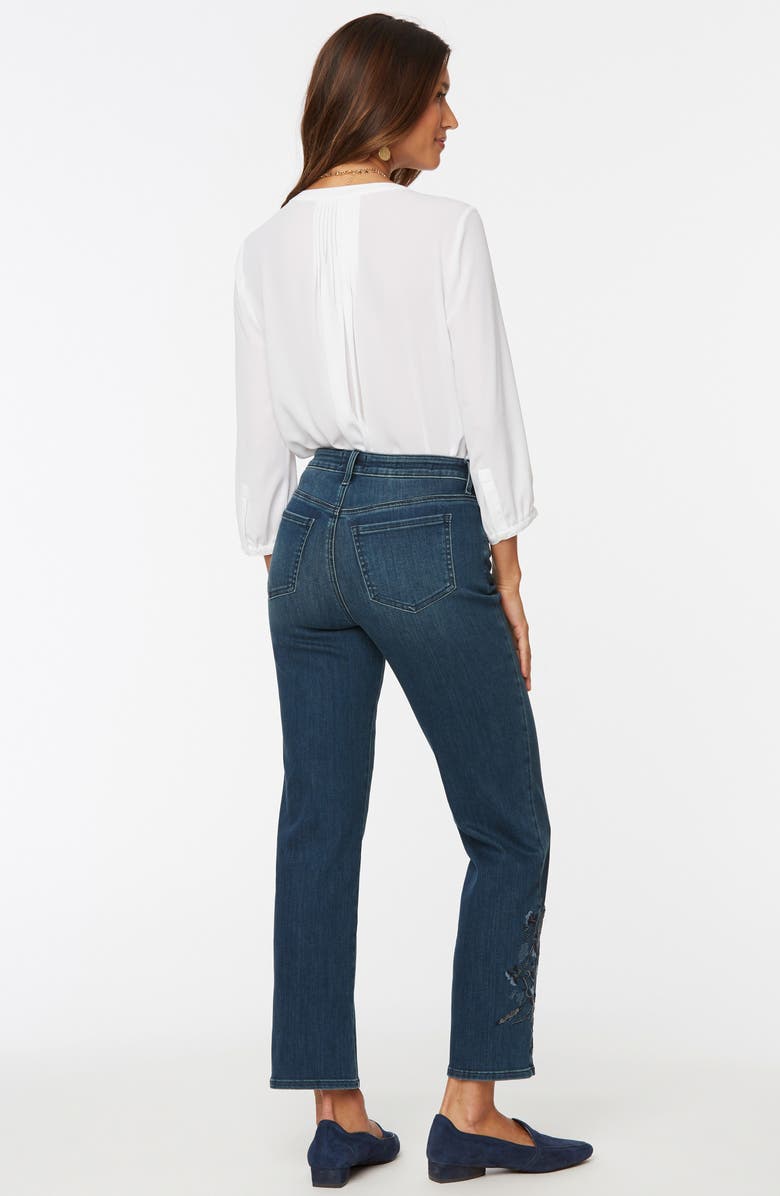 NYDJ Embroidered Relaxed Ankle Straight Leg Jeans, Alternate, color,