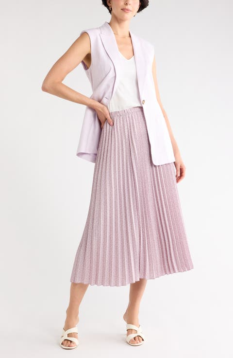 Chiffon Pleated Midi Skirt
