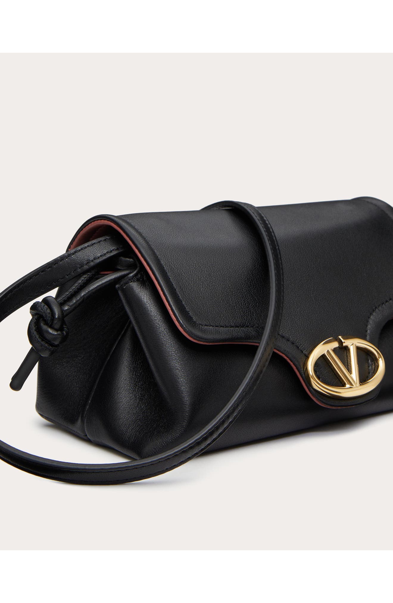 Valentino Garavani Mini VLOGO East/West Leather Shoulder Bag, Alternate, color, 