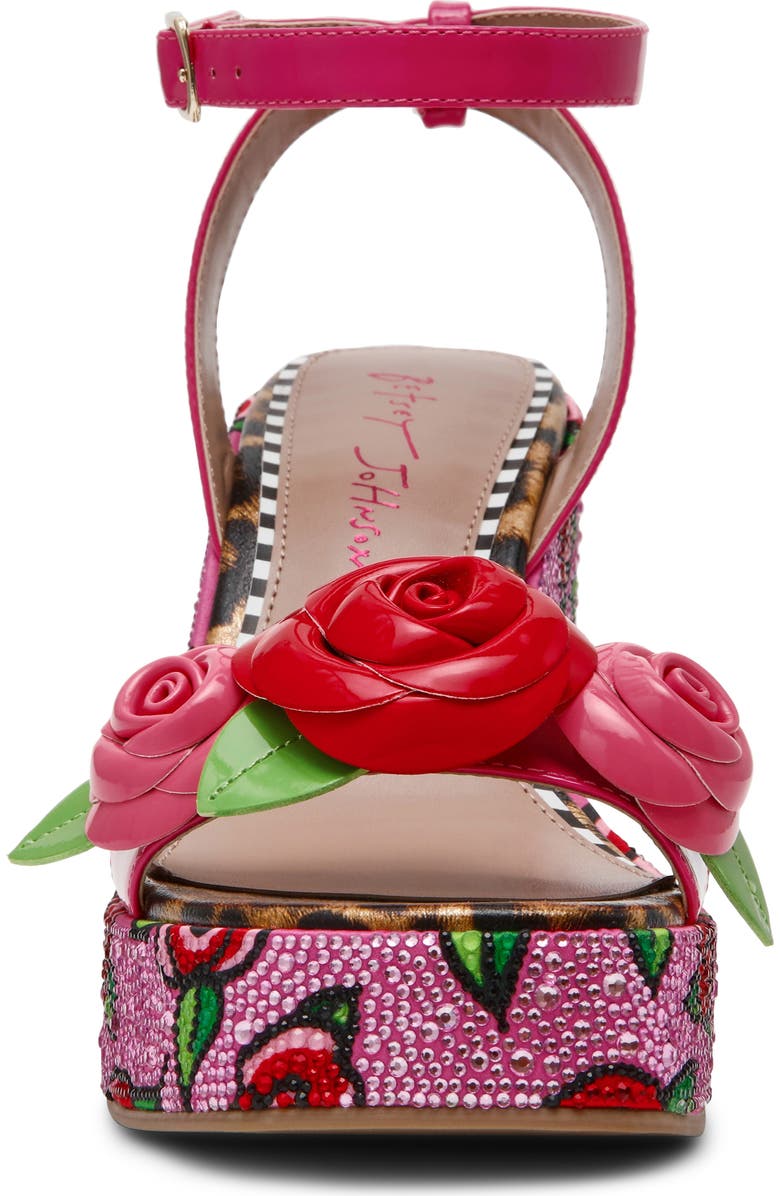 Betsey Johnson Lizzette Wedge Sandal, Alternate, color, Fushia Rose