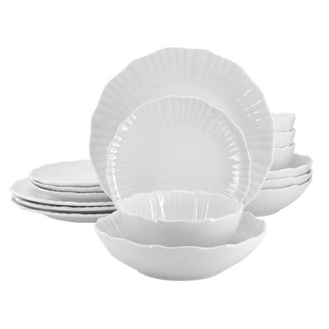 Millie 16 Piece Double Bowl Porcelain Dinnerware Set