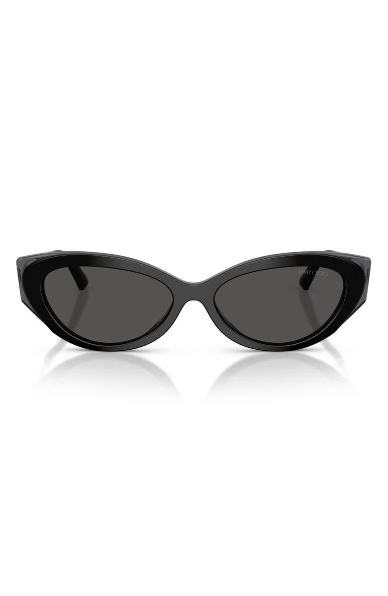 Jimmy Choo 54mm Cat Eye Sunglasses, Main, color, Black / Grey / Dark Grey