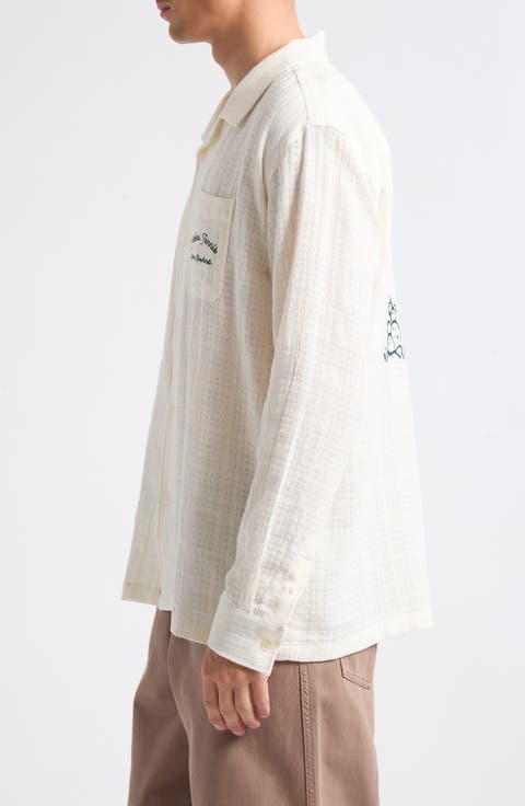 Western Embroidered Cotton Camp Shirt