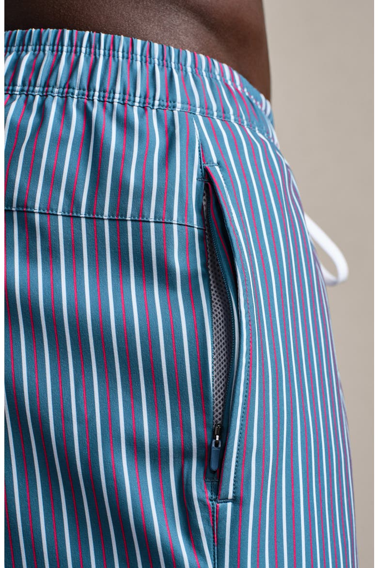 R & R Striped Swim Trunks, Alternate, color, ASH BLUE/WHITE/CABANA RED