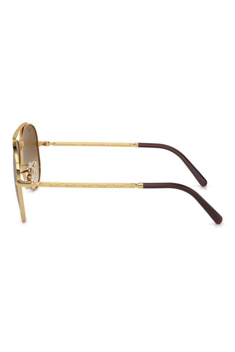 New Aviator 58mm Gradient Sunglasses, Alternate, color, GOLD FLASH
