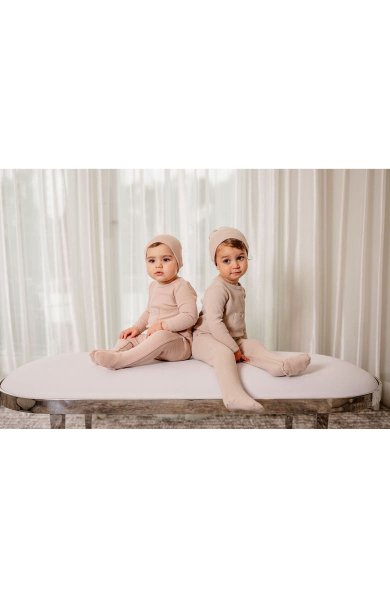 Pouf Girls Ribbed Pocket Footie, Alternate, color, Pink