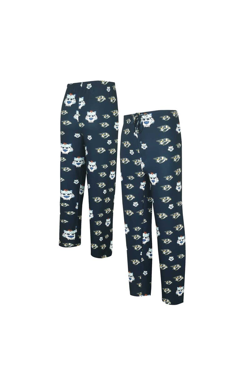 CONCEPTS SPORT Men's Concepts Sport Navy Nashville Predators Gauge Allover Print Knit Sleep Pants, Main, color, Navy