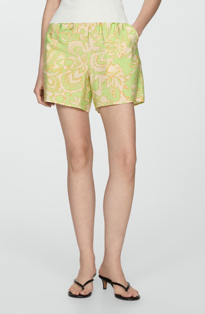 MANGO Floral Print Fluid Pants, Main, color, 