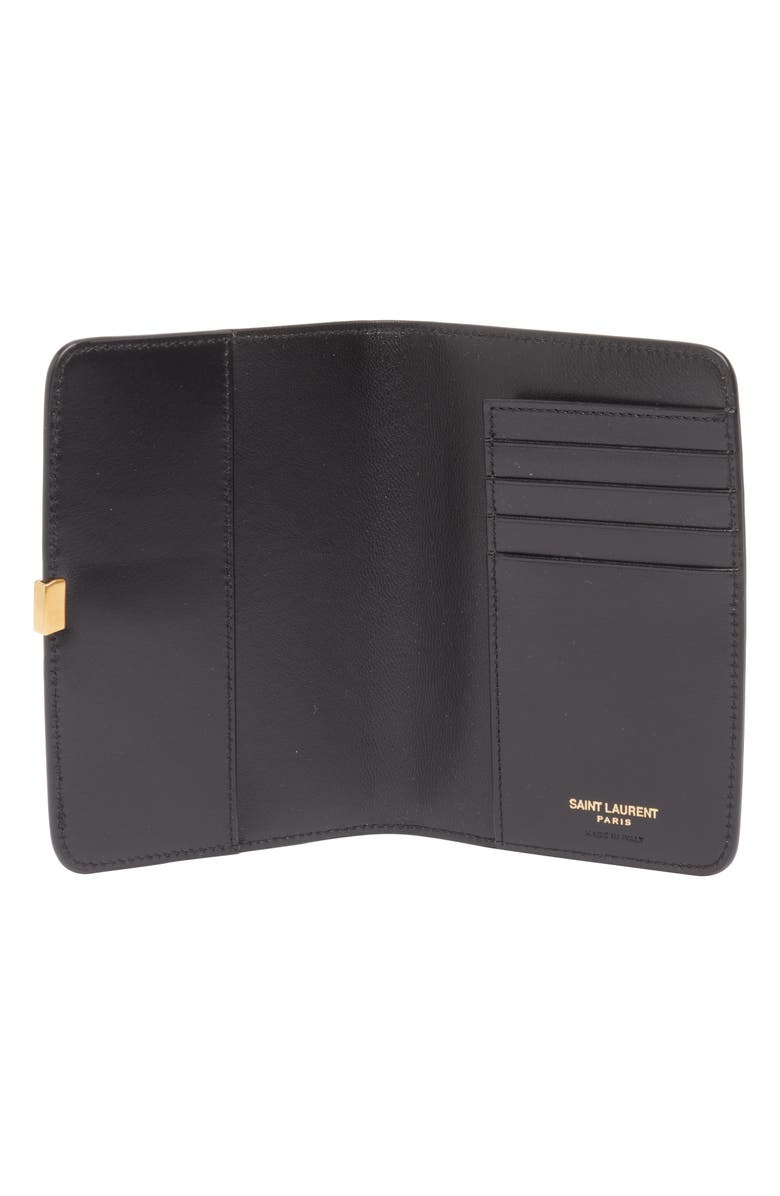 Saint Laurent Voltaire Box Leather Passport Case, Alternate, color,