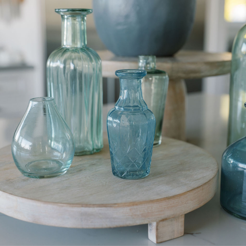 Cg Hunter Assorted Blue And Green Glass Bud Vases In Multi