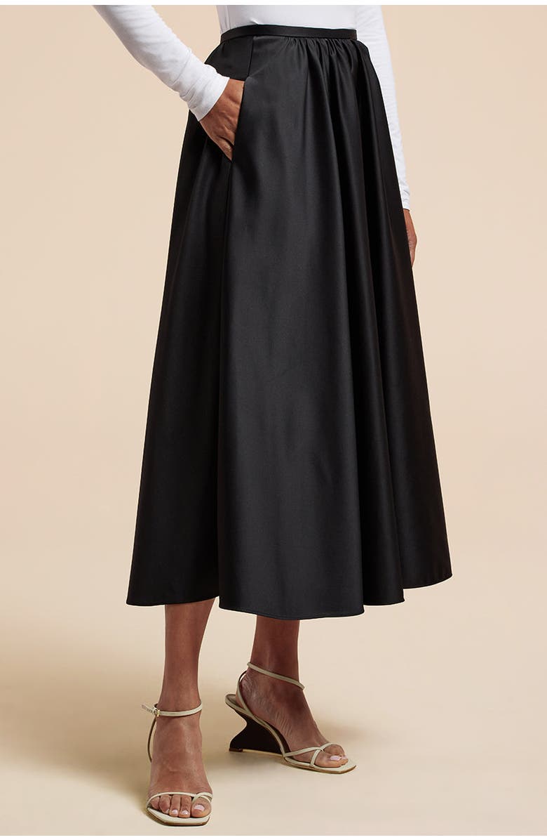 Rebecca Taylor Sateen Midi Skirt, Main, color,