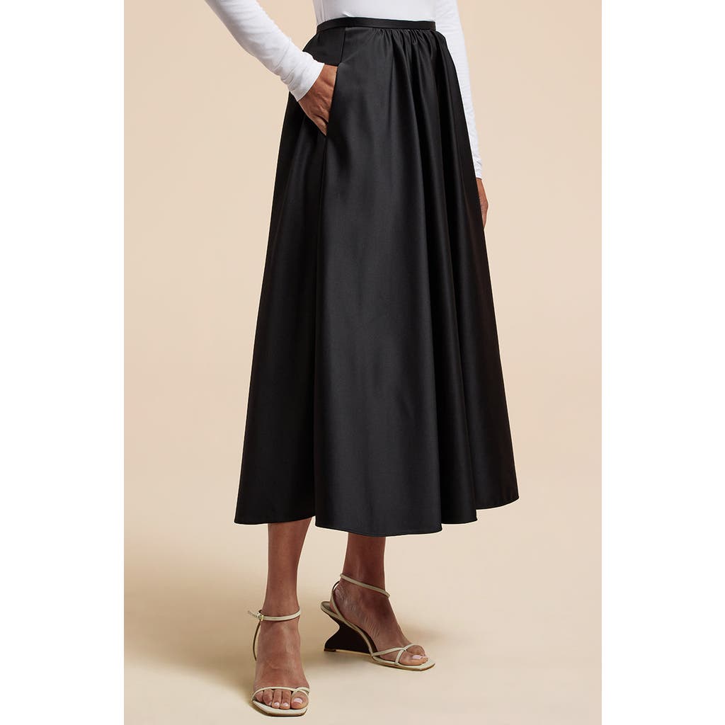 Rebecca Taylor Teechy Satin Skirt In Black