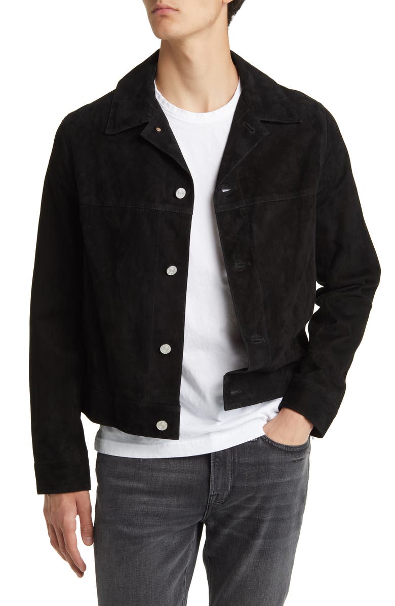FRAME Suede Trucker Jacket, Main, color,
