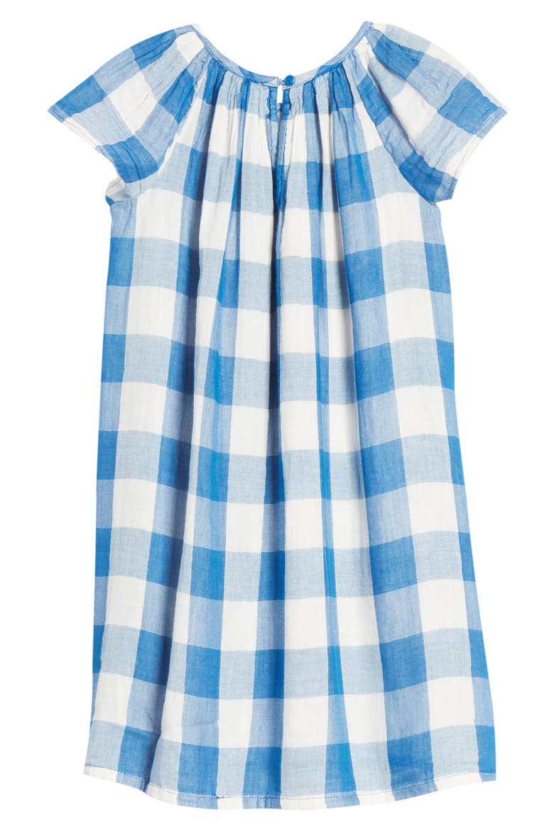 Spring Time Gingham Check Flutter Sleeve Dress, Alternate, color, BLUE CLASSICS BUFFALO CHECK