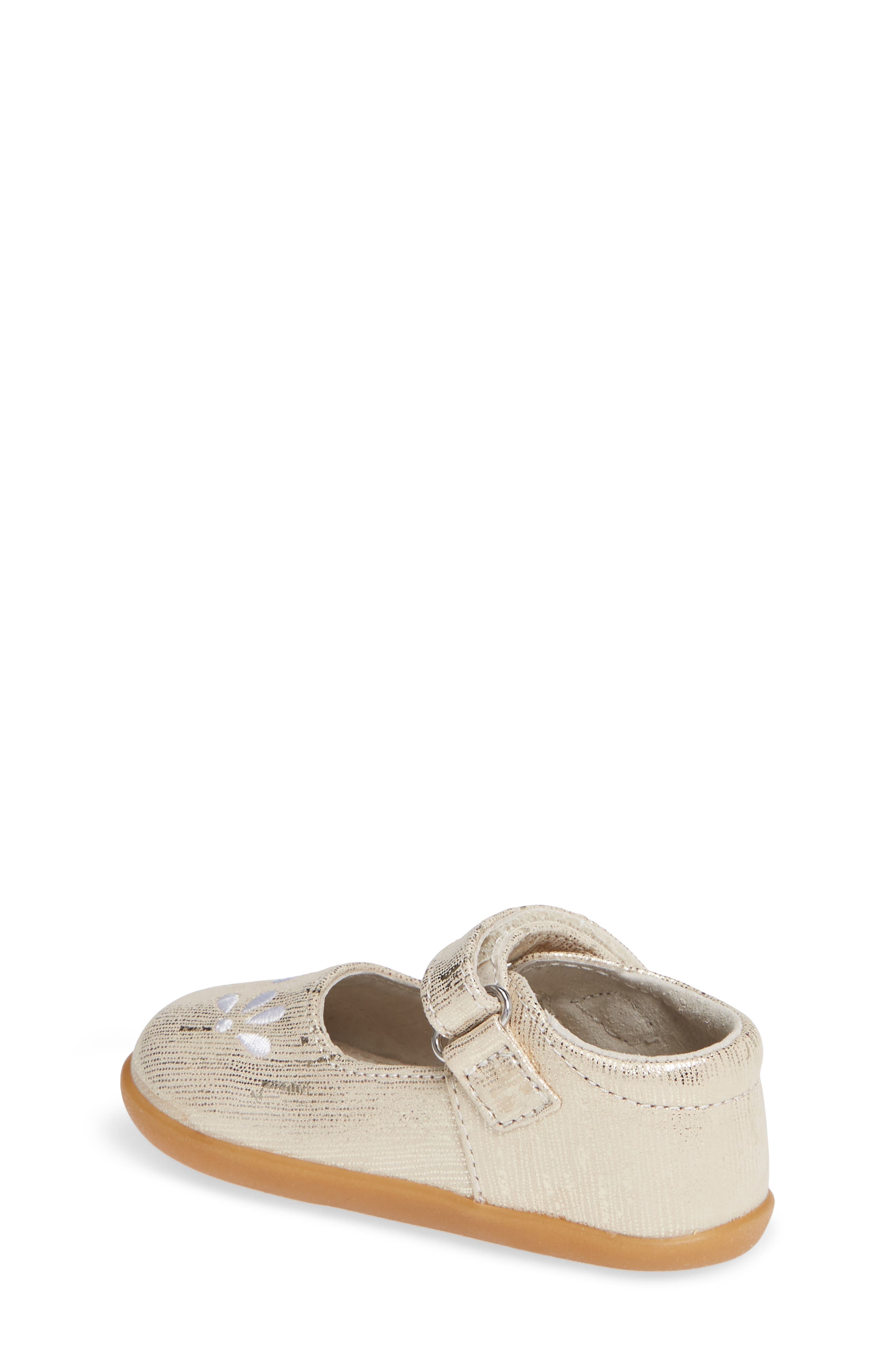 Ginny Embroidered Metallic Mary Jane, Alternate, color, GOLD