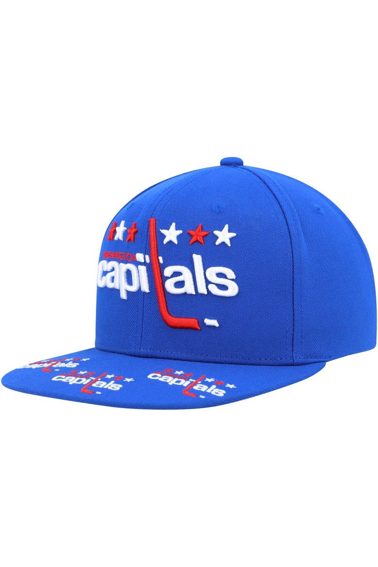 Men's Mitchell & Ness Navy Washington Capitals Vintage Hat Trick Snapback Hat, Main, color, Navy
